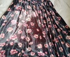floral pleated midi skirt satin look elegant style