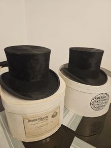 Vintage Antique Silk Top Hats Lock and Co London and Henry Heath
