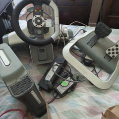 Xbox360. console, official steering wheel + games