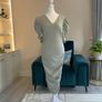 Ladies Light Sage Green Ruched AX Paris Dress Image 4