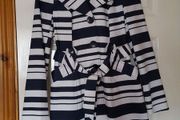 Navy &amp; White Striped Mac - Size 14