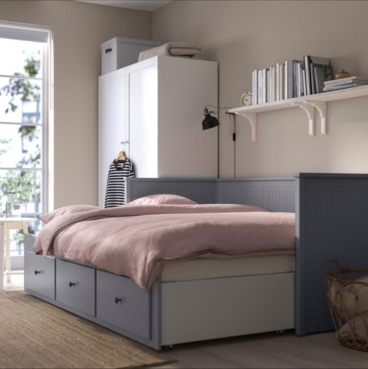 Selling HEMNES IKEA day bed in great condition, used once, slides from a couch to a double BED. Mattress included, and comes with 3 storage drawers