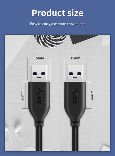 2 X Cabletime 1M Super Speed USB 3.0 Type-A (Male/Male) QC 3.0 Fast Charger & Data Sync 5Gbps Extension Cable (Brand New/Warranty)