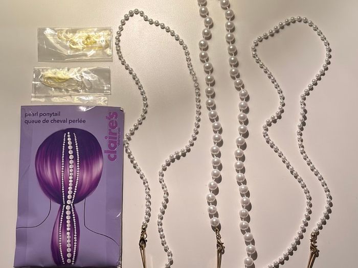 Claires Pearl Ponytail Set
