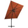 Cantilever Umbrella with Double Top Terracotta 250x250 cm Image 3