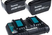 Makita 2x BL18120 12.0Ah 18V Li-Ion Batteries &amp; DC18RD 18V Dual Port Battery Charger