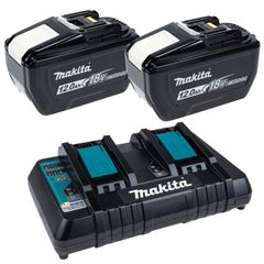 Makita 2x BL18120 12.0Ah 18V Li-Ion Batteries & DC18RD 18V Dual Port Battery Charger