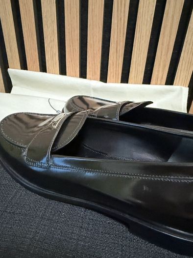 Women Prada Brushed Leather Loafers