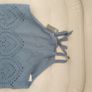 BNWT Abercrombie & Fitch Women Tank Top Blue High Neck Eyelet Cotton Blouse Cropped size XL UK14 EU42 Postage included Image 5