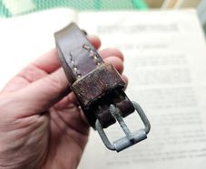 Vintage Swiss Army Military Issued Utility Leather Belt 1950s