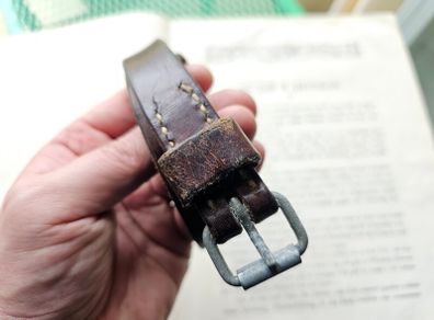 Vintage Swiss Army Military Issued Utility Leather Belt 1950s