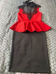 Size 10 red and black dress