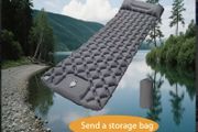 Outdoor Inflatable Sleeping Pad | 1-Minute Quick Inflation + Extra Thick Puncture-Proof | Essential for Camping / Hiking / Picnics | Lightweight Portable Foldable Moisture-Proof Mat | Must-Have Outdoor Gear for Summer Trips | Includes Matching