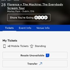 florence and the machine tickets x2