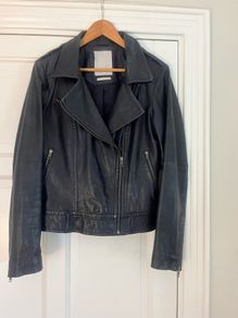 Yaya Women Navy Leather Jacket