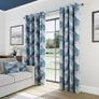 Jackson Blue Eyelet Curtain Set + Matching Cushions covers Image 2