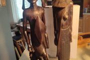 African male and female - wooden sculptures - wood carving - Africa - Ghana - second half of the 20th century