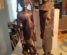 African male and female - wooden sculptures - wood carving - Africa - Ghana - second half of the 20th century