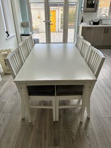 white kitchen table and chairs