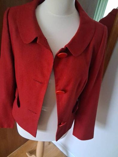LK Bennett Short Cherry Red Jacket 12