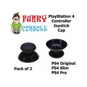 PS4 Controller Replacement Joystick Thumb Stick Caps Black PlayStation 4 Pack 2
