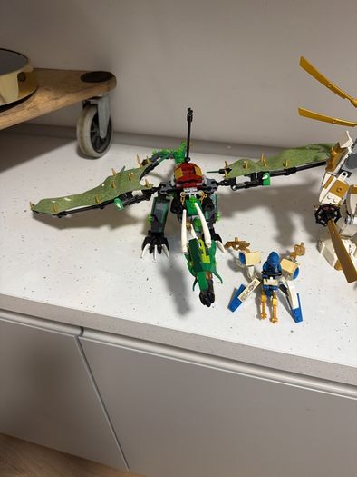 lego ninjago 3 minifigs a dragon and a mech