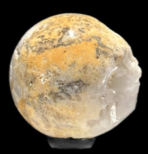 Quartz geode sphere on custom stand - Natural Mineral