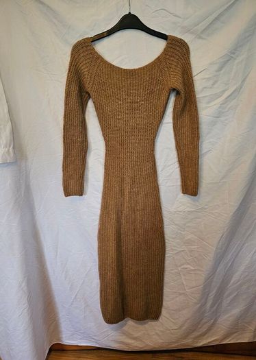 Bardot Brown Knit Cutout Midi Dress