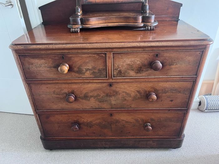 antique chest of drawers.