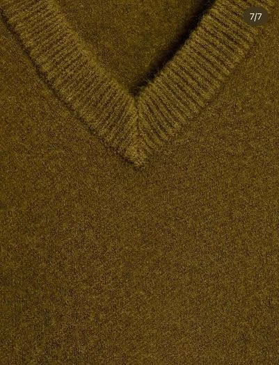 Zara Olive Green Oversized  V Neck Jumper  Size Large