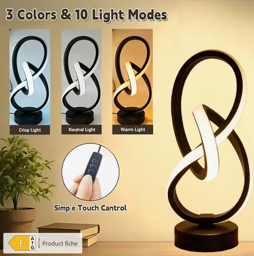 2 Unique Spiral-designed Desk Lamps with USB-powered Three-color Adjustable Warm and Romantic LED Lights, Suitable for Bedroom, Living Room, Study, and Hotel Room Bedside Decoration