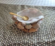 Hand crafted Oyster shell salt crock
