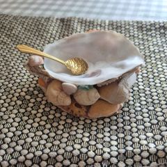 Hand crafted Oyster shell salt crock