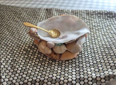 Hand crafted Oyster shell salt crock