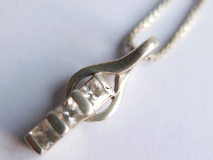 Vintage Sterling Silver 925 Drop Pendant Necklace length 18" - 4,5g