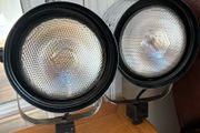 Pair of Vintage Industrial Chrome Spotlights