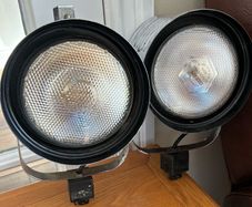 Pair of Vintage Industrial Chrome Spotlights