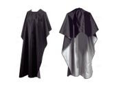 Professional Cape Barbers Gown Hair Cutting Apron - BLACK / SILVER Waterproof Hair Cutting Cape