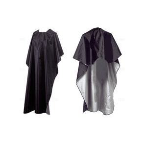 Professional Cape Barbers Gown Hair Cutting Apron - BLACK / SILVER Waterproof Hair Cutting Cape
