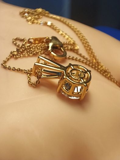 2.5ct. Moissanite Solitaire Pendant and Chain