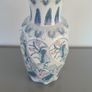 Large Vase Blue White Pink Floral  Vase Image 4
