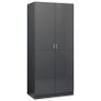 Wardrobe High Gloss Grey 80x52x180 cm Chipboard Image 8