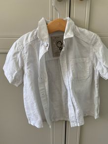 Next White short sleeve shirt 12- 18months