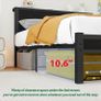 Double Bed Frame with Wooden Storage Shelf Headboard Image 3