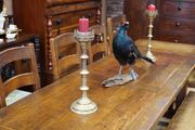 Pair of Tall Brass Gothic-style Candlesticks