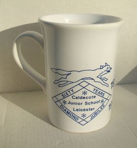 CALDECOTE JUNIOR SCHOOL (Leicester) - Diamond Jubilee 1930-1990 commemorative mug (pristine condition)
