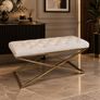 Boucle bench with metal frame 100x40 Image 5