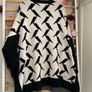 jumper nwt exquiss's brand freesize over sized jumper with side slits black & cream Image 9