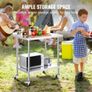 24 x 36 x 40 Inch Stainless Steel Work Table, Commercial Food Prep Worktable with Casters, Heavy Duty Prep Worktable, Metal Work Table with Adjustable Height for Restaurant Image 3