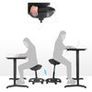Ergonomic high quality  work stool height adjustable office stool, ergonomic work stool, wheelchair stool, swivel chair on wheels, extra large seat, 10 inclination, height adjustable, study, office, thick upholstery, black Image 4